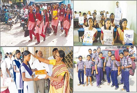 கோடை விடுமுறை முடிந்து பள்ளிகள் திறப்பு மாணவ, மாணவிகளுக்கு இலவச பாடப்புத்தகங்கள் வழங்கப்பட்டன