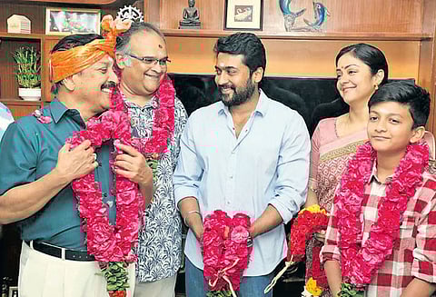 ‘காற்றின்மொழி’ பட விழாவில் சூர்யா-ஜோதிகா