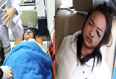 காரில் செல்லும்போது மேக்-அப்; பெண்ணுக்கு ஏற்பட்ட விபரீதம்