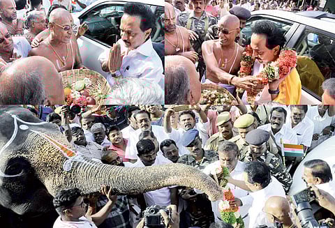 ஸ்ரீரங்கம் ரெங்கநாதர் கோவிலில் மு.க. ஸ்டாலினுக்கு பூரண கும்ப மரியாதை