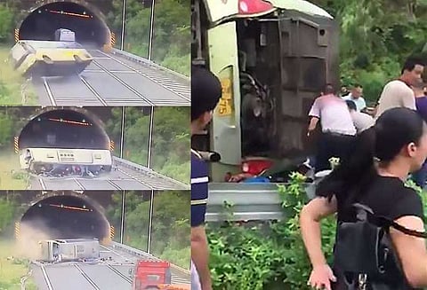 அந்தரத்தில் பறந்து தூக்கி வீசப்பட்ட பயணிகள் 3 பேர் பலி