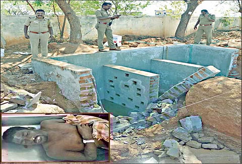 அரசு கலைக்கல்லூரியில் கட்டிடம் கட்டும் பணி: தரைமட்ட தொட்டி இடிந்து விழுந்து தொழிலாளி சாவு