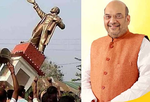 சிலைகள் மீது தாக்குதல் நடத்தும் பாஜகவினர் மீது கடும் நடவடிக்கை - தமிழக பாஜகவினருக்கு அமித் ஷா எச்சரிக்கை