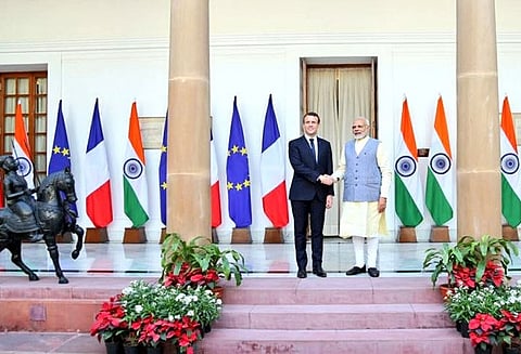 டெல்லி ஐதராபாத் இல்லத்தில் பிரதமர் மோடி- இம்மானுவேல் மெக்ரான் பேச்சுவார்த்தை