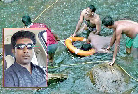 மறையூர் அருகே ஆற்றில் மூழ்கி வக்கீல் பலி