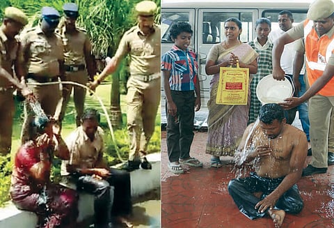 தம்பதி உள்பட 4 பேர் தீக்குளிக்க முயற்சி