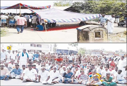 திருமானூரில் மணல் குவாரி அமைக்க எதிர்ப்பு தெரிவித்து பொதுமக்கள் சாலை மறியல்