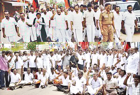 தஞ்சை மாவட்டத்தில் மறியலில் ஈடுபட்ட தி.மு.க.வினர் கைது