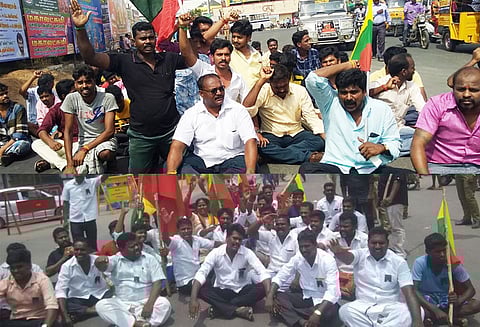 தமிழக வாழ்வுரிமை கட்சியினர் சாலை மறியல் 120 பேர் கைது