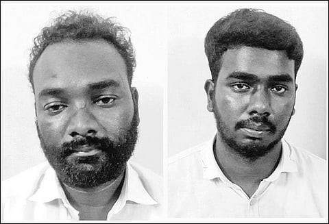 பெண்ணிடம் நகை பறித்த வழக்கில் தலைமறைவாக இருந்த 2 பேர் கைது