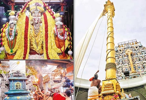 குமரகோட்டம், திருப்போரூர் முருகன் கோவில்களில் கந்தசஷ்டி விழா கொடியேற்றத்துடன் தொடங்கியது