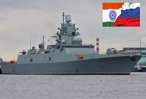 இந்திய கடற்படைக்கு ரூ.3,500 கோடியில் 2 போர்க்கப்பல் கட்ட முடிவு; இந்தியா-ரஷியா இடையே கையெழுத்து