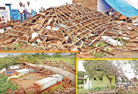 ‘கஜா’ புயலால் 200 வீடுகள் இடிந்து சேதம்: இயல்பு நிலைக்கு திரும்பாத கோவிலூர், ஆடலூர் பகுதி கிராமங்கள்