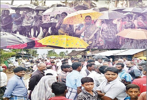 கீழ்வேளூர் பகுதியில் 6 இடங்களில் கொட்டும் மழையில் பொதுமக்கள் சாலை மறியல்