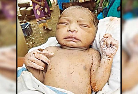 உளுந்தூர்பேட்டை அருகே: முட்புதரில் கிடந்த பச்சிளம் ஆண் குழந்தை - போலீசார் விசாரணை