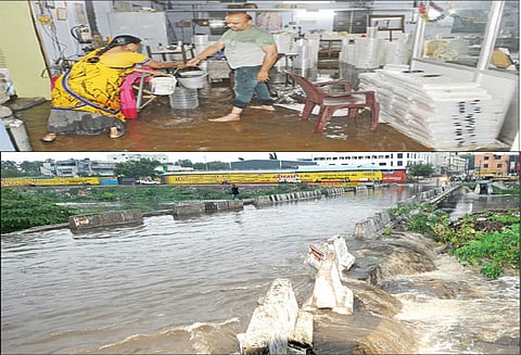 திருப்பூரில் கொட்டித்தீர்த்த மழை: பனியன் நிறுவனங்களுக்குள் வெள்ளம் புகுந்தது