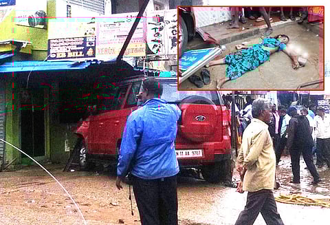 அரக்கோணத்தில் டீக்கடைக்குள் கார் புகுந்தது; பெண் பலி-5 பேர் படுகாயம்