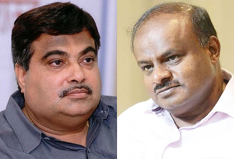 மத்திய நீர்ப்பாசனத்துறை மந்திரி நிதின்கட்காரியுடன் குமாரசாமி சந்திப்பு