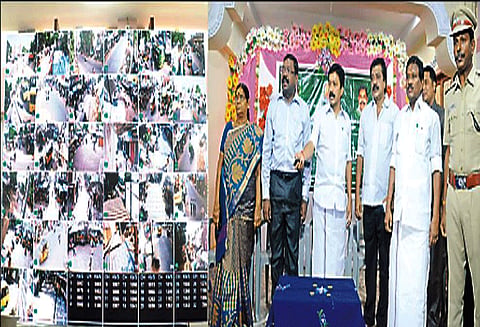 குற்ற சம்பவங்களை தடுக்க திண்டிவனம் நேரு வீதியில் 50 கண்காணிப்பு கேமராக்கள் - அமைச்சர் சி.வி.சண்முகம் இயக்கி வைத்தார்