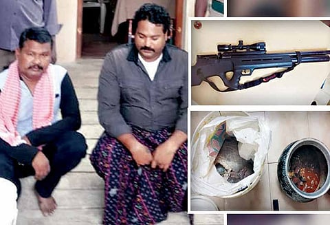 கன்னிவாடி அருகே: துப்பாக்கியால் சுட்டு மான் வேட்டை - ரியல் எஸ்டேட் அதிபர்கள் உள்பட 3 பேர் கைது