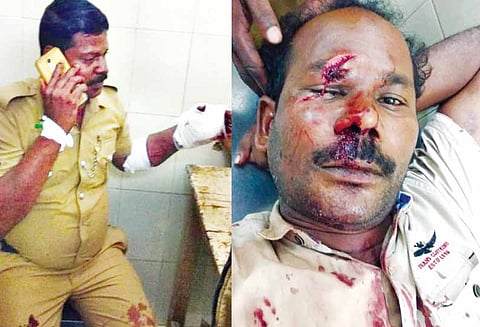 போலீஸ் ஏட்டு, டாஸ்மாக் விற்பனையாளரை கத்தியால் வெட்டி ரூ.2 லட்சம் பறிப்பு: மர்மநபர்களுக்கு போலீஸ் வலைவீச்சு