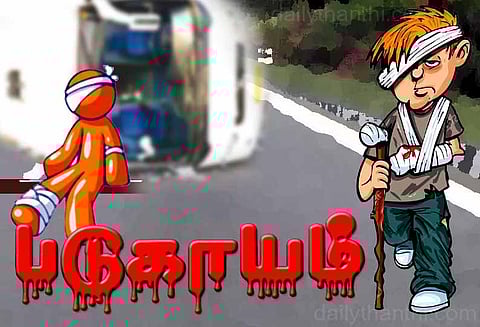 புதுச்சத்திரம் அருகே: ஆம்னி பஸ் கவிழ்ந்தது; 16 பேர் படுகாயம்