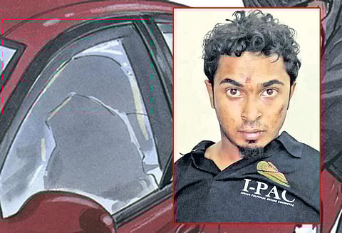 காரை கடத்திச்சென்ற வடமாநில வாலிபரை போலீசார் விரட்டிப்பிடித்தனர்