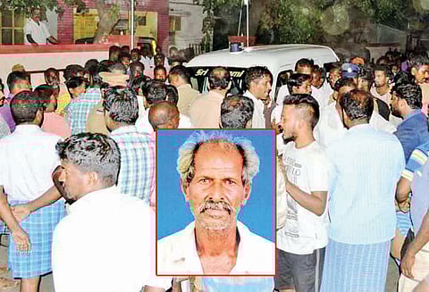 கடையில் பொருட்கள் வாங்கியதில் தகராறு: விவசாயி அடித்துக்கொலை, போலீஸ் நிலையம் முற்றுகை