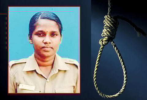 கணவர் விவாகரத்து கேட்டதால் பெண் போலீஸ் ஏட்டு தூக்குப்போட்டு தற்கொலை