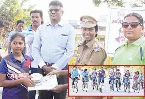 பெரம்பலூரில் மாவட்ட அளவிலான சைக்கிள் போட்டி