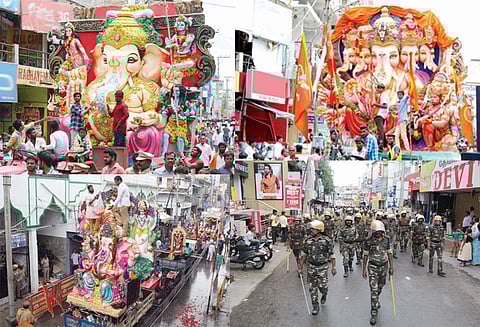 ஓசூரில் 250 விநாயகர் சிலைகள் ஊர்வலமாக எடுத்து சென்று கரைப்பு 1,300 போலீசார் பாதுகாப்பு