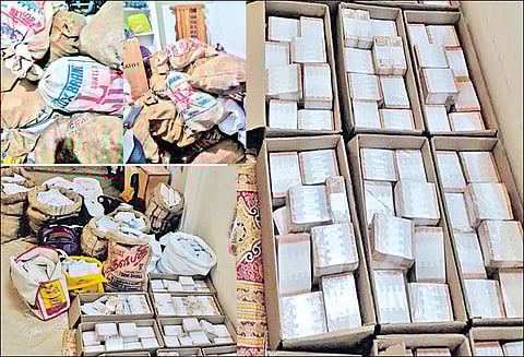 காட்பாடியில் தி.மு.க. பிரமுகர்கள் வீடுகளில் வருமான வரி சோதனை மூட்டை, மூட்டையாக பணம் சிக்கியது