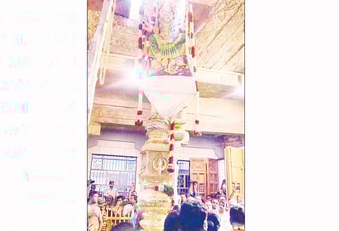 சமயபுரம் மாரியம்மன் கோவில் சித்திரை திருவிழா கொடியேற்றத்துடன் தொடங்கியது