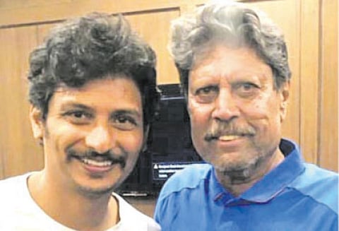 படமாகும் உலக கோப்பை கிரிக்கெட் : கபில்தேவை சந்தித்த நடிகர் ஜீவா