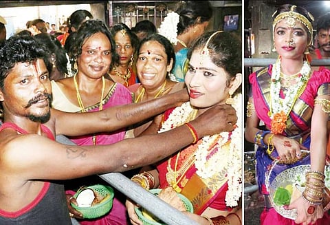 கூவாகம் கூத்தாண்டவர் கோவில் சித்திரை திருவிழா, ஆயிரக்கணக்கான திருநங்கைகளுக்கு பூசாரிகள் தாலி கட்டினர் - இன்று தேரோட்டம்