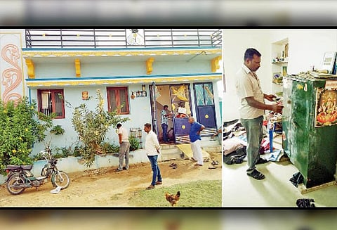 திண்டுக்கல்லில் துணிகரம், மருந்து விற்பனை பிரதிநிதி வீட்டில் 25 பவுன் நகை-பணம் திருட்டு