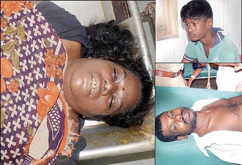 திண்டுக்கல்லில் சோகம், மின்சாரம் பாய்ந்து பெண் பலி - காப்பாற்ற முயன்ற கணவர்-மகன் படுகாயம்