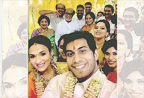 மகள் சவுந்தர்யாவின திருமண நிகழ்ச்சியில் ரஜினி நடனம்