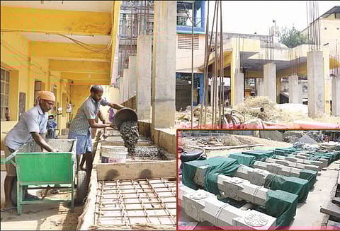 சேலம் கோட்டை மாரியம்மன் கோவிலில் திருப்பணிகள் தீவிரம்