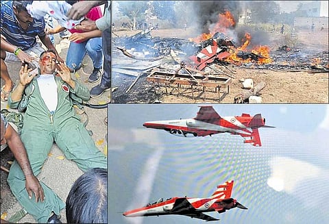 சாகச ஒத்திகையின்போது நடுவானில் 2 ராணுவ விமானங்கள் மோதல் - விமானி பலி