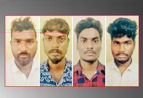 புளியந்தோப்பில் நண்பரை கத்தியால் வெட்டி பணம் பறித்த 4 பேர் கைது