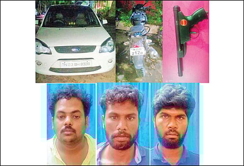 காஞ்சீபுரம் அருகே நகைக்கடை அதிபரிடம் துப்பாக்கி முனையில் ரூ.20 லட்சம் கொள்ளையடித்த 3 பேர் கைது