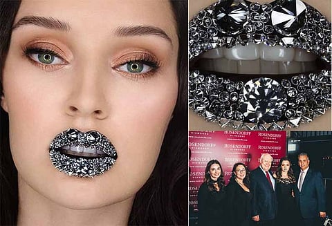 வைரம் பதிக்கப்பட்ட உலகின் மிக விலை உயர்ந்த மாடல் அழகி உதடு கின்னஸ் சாதனை