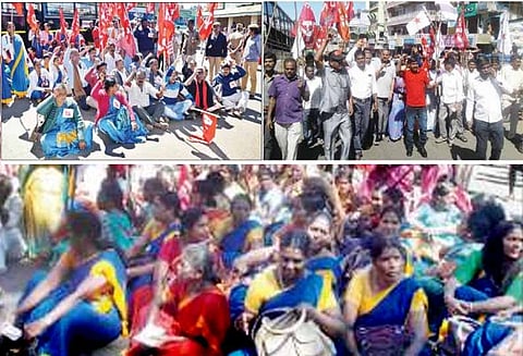 நீலகிரி மாவட்டத்தில் 2-வது நாளாக மத்திய அரசு ஊழியர்கள் வேலைநிறுத்தம் சாலை மறியலில் ஈடுபட்ட 640 பேர் கைது