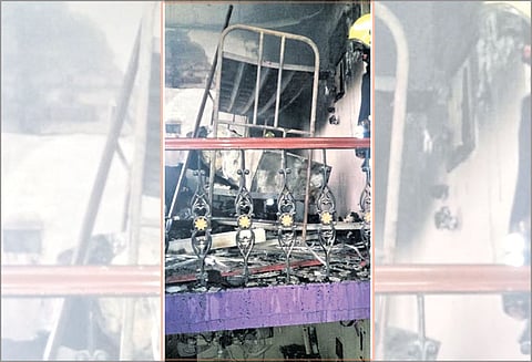 சூளைமேட்டில் உள்ள தனியார் பெண்கள் விடுதியில் ‘திடீர்’ தீ விபத்து 5 பெண்கள் மயக்கம்