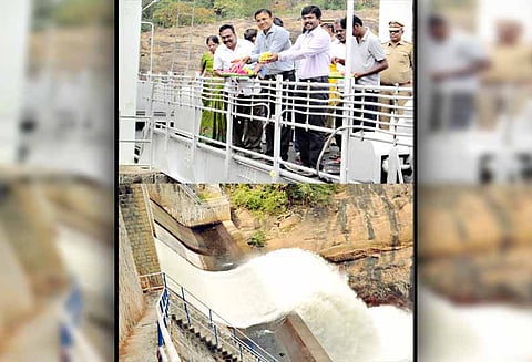 பாசனத்துக்காக பரப்பலாறு அணையில் தண்ணீர் திறப்பு - கலெக்டர் மலர் தூவினார்