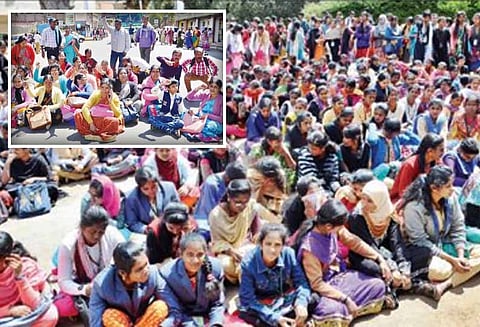 குன்னூர், கோத்தகிரியில் இருந்து ஊட்டிக்கு ஆர்ப்பாட்டத்தில் ஈடுபட பஸ்சில் வந்த அரசு ஊழியர்கள், ஆசிரியர்கள் கைது