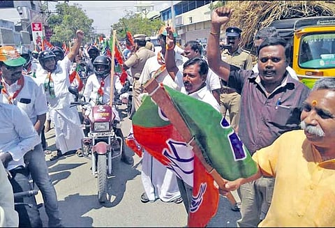 தூத்துக்குடியில் பா.ஜனதா கட்சியினர் வீடு, வீடாக சென்று தேர்தல் பிரசாரம் செய்து வருகின்றனர்.