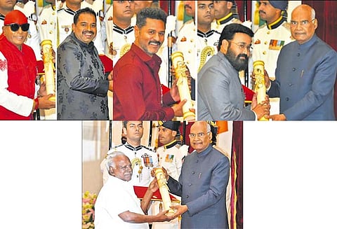 டெல்லி குடியரசு தலைவர் மாளிகையில் பத்ம விருதுகளை வழங்கினார் குடியரசு தலைவர் ராம்நாத் கோவிந்த்