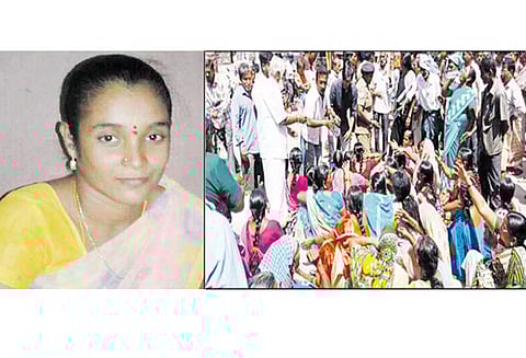 திருப்பத்தூர் அருகே பெண் சாவில் சந்தேகம் இருப்பதாக கூறி மருத்துவமனை முற்றுகை